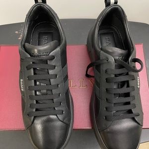 Bally black leather sneakers